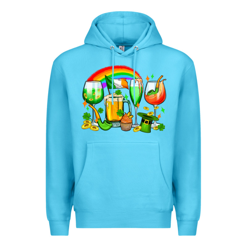Wine Glasses St. Patricks Premium Hoodie by OliviaCreatesArt | Teevron