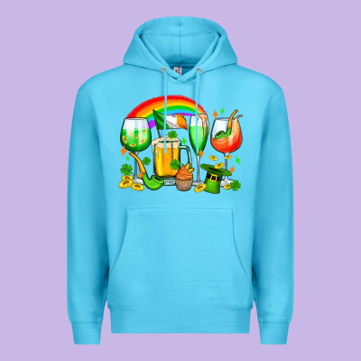 Wine Glasses St. Patricks Premium Hoodie Designed By Oliviacreatesart