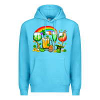 Ocean Blue wine glasses st. patricks Premium Hoodie - OliviaCreatesArt