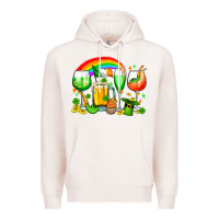 Pale Pink wine glasses st. patricks Premium Hoodie - OliviaCreatesArt