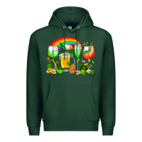 Sports Green wine glasses st. patricks Premium Hoodie - OliviaCreatesArt