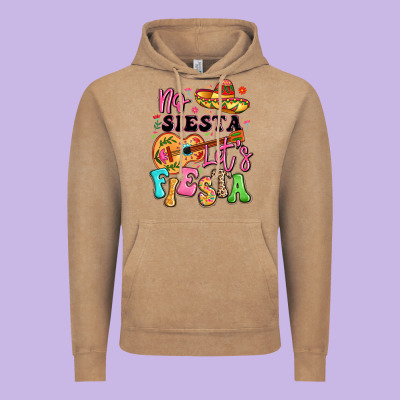 No Siesta Let's Fiesta Vintage Hoodie Designed By Lillyallendesigns