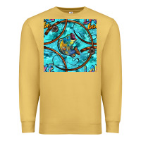 Antique Gold Lake Babe And Fish With Camouflage Seamless Pattern Premium Sweatshirt - BundleAndBundleShop