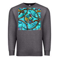 Charcoal Heather Lake Babe And Fish With Camouflage Seamless Pattern Premium Sweatshirt - BundleAndBundleShop