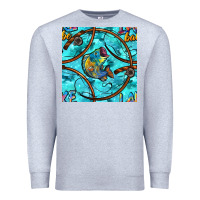 Heather Grey Lake Babe And Fish With Camouflage Seamless Pattern Premium Sweatshirt - BundleAndBundleShop