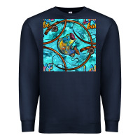 Navy Lake Babe And Fish With Camouflage Seamless Pattern Premium Sweatshirt - BundleAndBundleShop