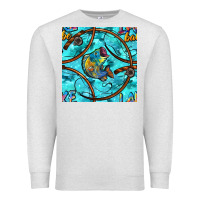 Oatmeal Heather Lake Babe And Fish With Camouflage Seamless Pattern Premium Sweatshirt - BundleAndBundleShop