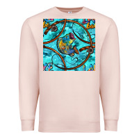 Pale Pink Lake Babe And Fish With Camouflage Seamless Pattern Premium Sweatshirt - BundleAndBundleShop