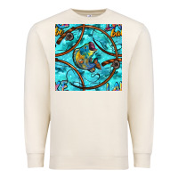 Sandshell Lake Babe And Fish With Camouflage Seamless Pattern Premium Sweatshirt - BundleAndBundleShop