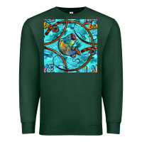 Sports Green Lake Babe And Fish With Camouflage Seamless Pattern Premium Sweatshirt - BundleAndBundleShop