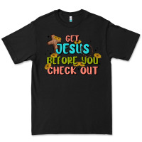 Black get jesus before you check out Premium Tee - MaliasSmallBusiness