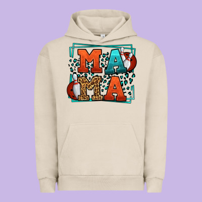 Bowling Mama Leopard Frame Mother's Day Urban Hoodie Designed By Lillyallendesigns