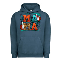 Pigment Midnight Navy Bowling mama leopard frame Mother's Day Urban Hoodie - LillyAllenDesigns