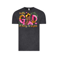Vintage Black with god all things are possible black woman Vintage Tee - LillyAllenDesigns