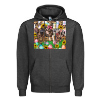 Charcoal Heather easter farm animals Happy Easter Day Zipper Hoodie - CowGirlArtShop