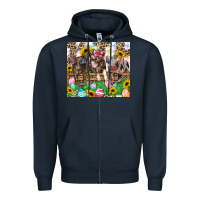 Navy easter farm animals Happy Easter Day Zipper Hoodie - CowGirlArtShop