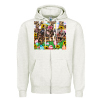 Oatmeal Heather easter farm animals Happy Easter Day Zipper Hoodie - CowGirlArtShop