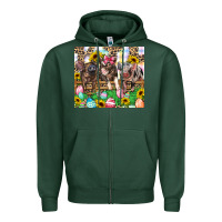 Sports Green easter farm animals Happy Easter Day Zipper Hoodie - CowGirlArtShop