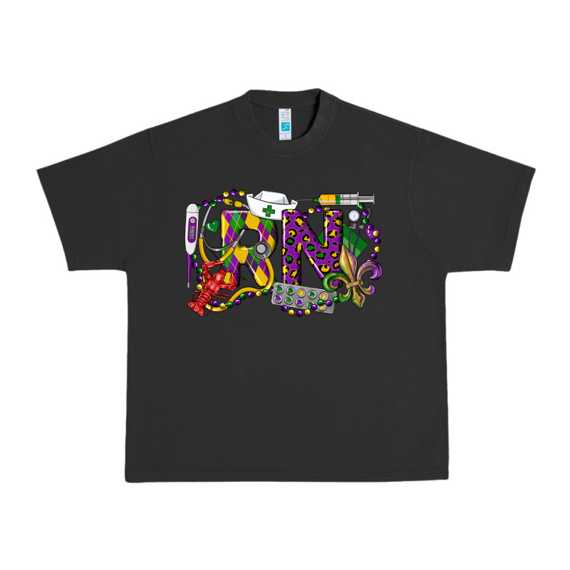 Rn Registered Nurse Mardi Gras Urban Heavy Tee by LillyAllenDesigns | Teevron