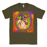 Army Green Halloween Pomeranian Dog Classic Tee - LillyAllenDesigns