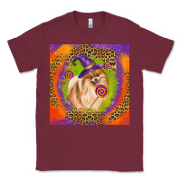 Burgundy Halloween Pomeranian Dog Classic Tee - LillyAllenDesigns