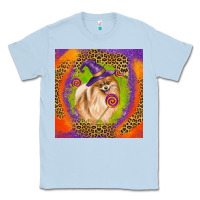 Dusty Blue Halloween Pomeranian Dog Classic Tee - LillyAllenDesigns
