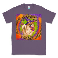 Lavender Halloween Pomeranian Dog Classic Tee - LillyAllenDesigns