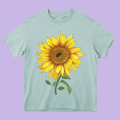 Bambino Sunflower Heavy Core Tee Designed By Lillyallendesigns