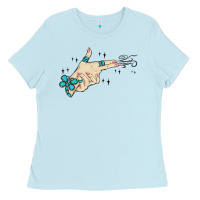 Baby Blue western turquoise gun hand Ladies Tee - MaliasSmallBusiness