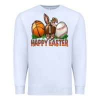 White Happy Easter Sports Premium Sweatshirt - BundleAndBundleShop