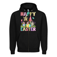 Black Happy Easter gnomies Easter Day Zipper Hoodie - CowGirlArtShop