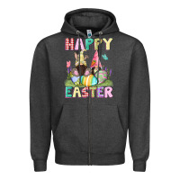 Charcoal Heather Happy Easter gnomies Easter Day Zipper Hoodie - CowGirlArtShop