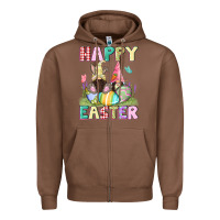 Chestnut Happy Easter gnomies Easter Day Zipper Hoodie - CowGirlArtShop