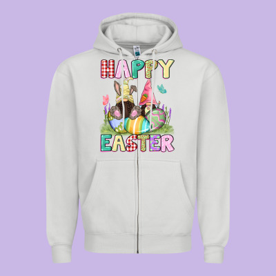 Happy Easter Gnomies Easter Day Zipper Hoodie Designed By Cowgirlartshop