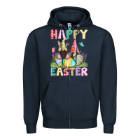 Navy Happy Easter gnomies Easter Day Zipper Hoodie - CowGirlArtShop