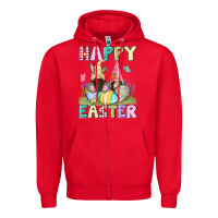Red Happy Easter gnomies Easter Day Zipper Hoodie - CowGirlArtShop