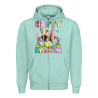 Seafoam Happy Easter gnomies Easter Day Zipper Hoodie - CowGirlArtShop