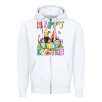 White Happy Easter gnomies Easter Day Zipper Hoodie - CowGirlArtShop