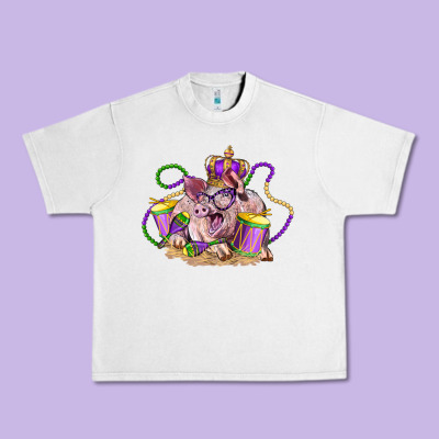 Mardi Gras Pig Urban Heavy Tee Designed By Lillyallendesigns