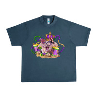 Midnight Navy Mardi Gras pig Urban Heavy Tee - LillyAllenDesigns