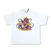 White Mardi Gras pig Urban Heavy Tee - LillyAllenDesigns