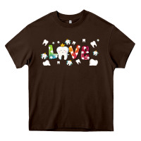 Chocolate Brown love tooth and tooth fairy Heavy Core Tee - AdoDesignShop
