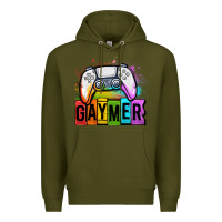 Army Green gaymer lgbtq gaming Premium Hoodie - OliviaCreatesArt