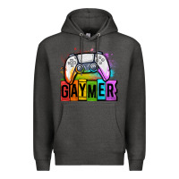 Charcoal Heather gaymer lgbtq gaming Premium Hoodie - OliviaCreatesArt