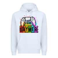 White gaymer lgbtq gaming Premium Hoodie - OliviaCreatesArt