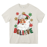 Cream Believe Christmas Heavy Core Tee - NancyCooperArtShop