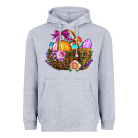 Heather Grey Easter Eggs Hamper Heavyweight Hoodie - BundleAndBundleShop