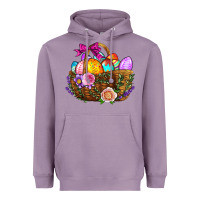 Lavender Easter Eggs Hamper Heavyweight Hoodie - BundleAndBundleShop