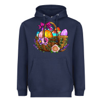 Navy Easter Eggs Hamper Heavyweight Hoodie - BundleAndBundleShop