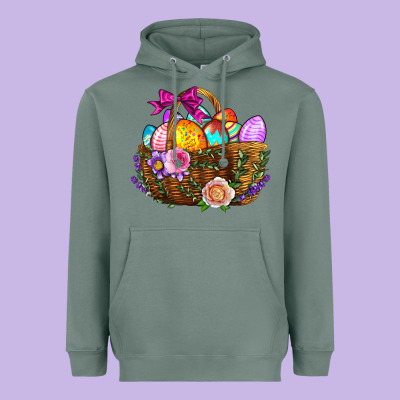 Easter Eggs Hamper Heavyweight Hoodie Designed By Bundleandbundleshop